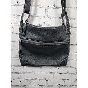 Fossil Black Leather Crossbody Handbag 12x10x1